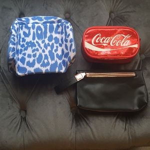 3 New Estee Lauder & Coca-Cola Cosmetic Bags
